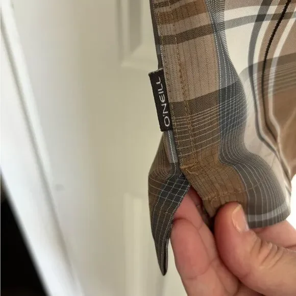 O'Neill Tan and Brown Checkered Shirt - Picture 4 of 5